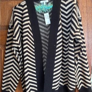 Black and Cream Chevron Women's Cardigan